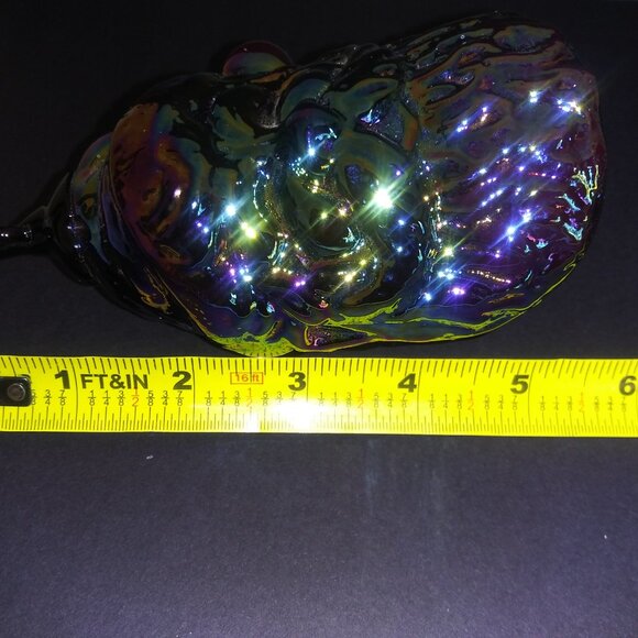 Santa Purple Iridescent Glass 5 Inch Head Hanging Ornament Christmas Decor - Picture 8 of 9